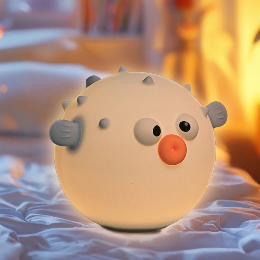 Lampe tactile pour enfants à intensité variable RGBW HELI LED/1W/5V USB 1200 mAh poisson bleu
