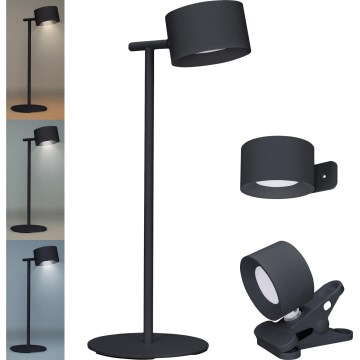 Lampe tactile rechargeable à intensité variable 3en1 LED/4W/2000 mAh 3000/4000/6500K noir