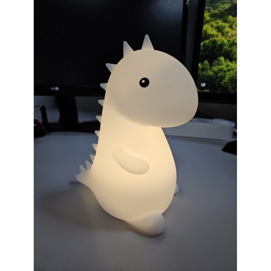 Lampe tactile RGBW pour enfants LED/1W/5V USB 1200 mAh dinosaure