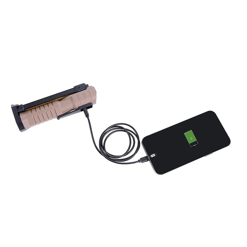 Lampe torche de travail rechargeable à intensité variable avec batterie portative LED/4W/5V IPX4 600 lm 2000mAh