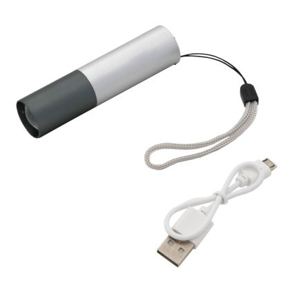 Lampe torche LED/400mAh blanche/grise