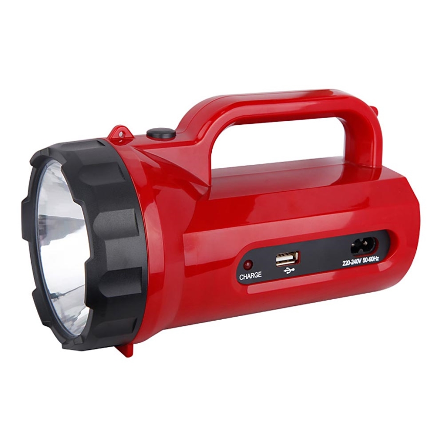 Lampe torche LED/5W/4V/230V rouge