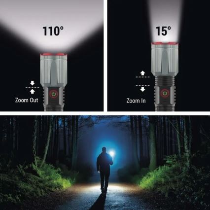 Lampe torche métallique rechargeable LED/5V 3000 brillant 5000 mAh IP43