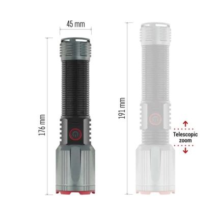 Lampe torche métallique rechargeable LED/5V 3000 brillant 5000 mAh IP43