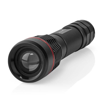 Lampe torche rechargeable en aluminium, à intensité variable, LED/10W/5V 2200 mAh IPX7, noire