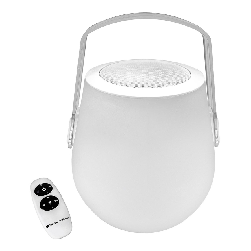 Lampenwelt - Lampe de table avec haut-parleur LED RGB LED/3W/3,7V Bluetooth 2000mAh IP44 + télécommande