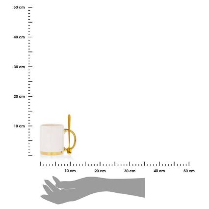 Mok met lepel LANA crème/goud