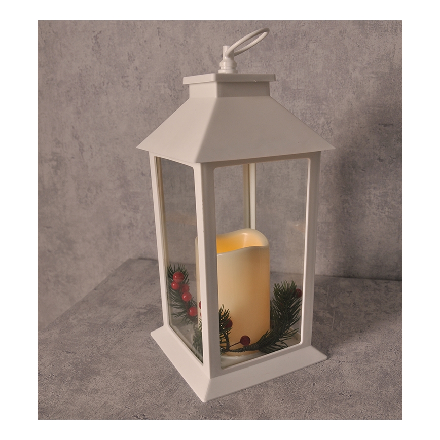 Lantaarn Witte Kaars LED Kerstversiering LED / 3x AAA