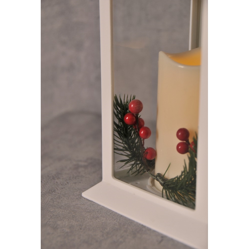 Lantaarn Witte Kaars LED Kerstversiering LED / 3x AAA