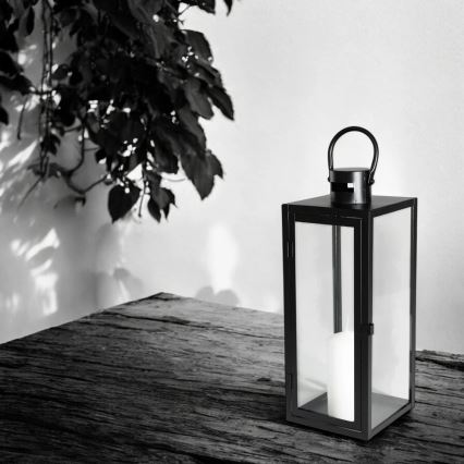 Lanterne décorative 63 cm noire