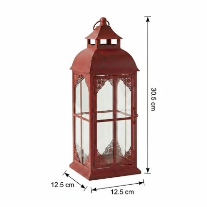 Lanterne décorative REDY 30,5 cm rouge