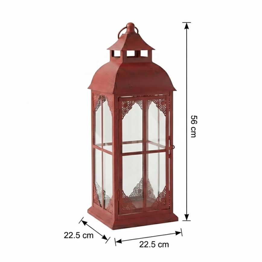 Lanterne décorative REDY 56 cm rouge