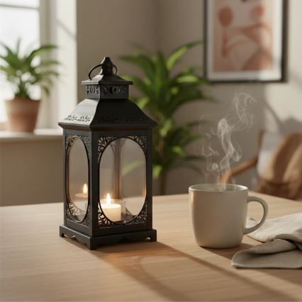 Lanterne décorative ROSEHILL 40 cm noire