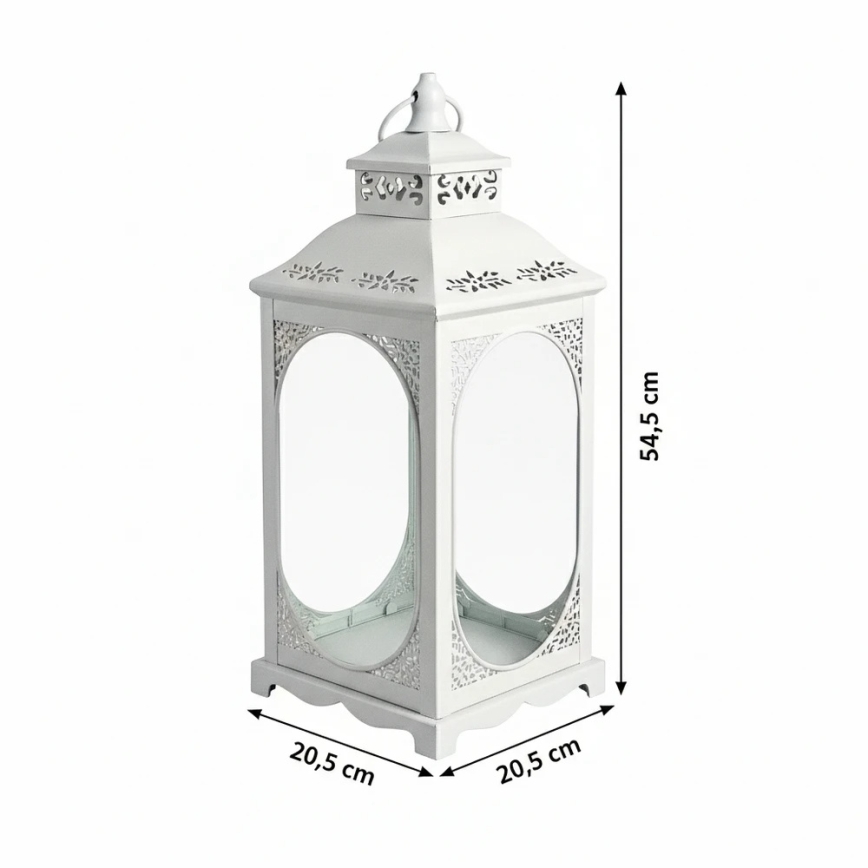 Lanterne décorative ROSEHILL 54,5 cm blanche