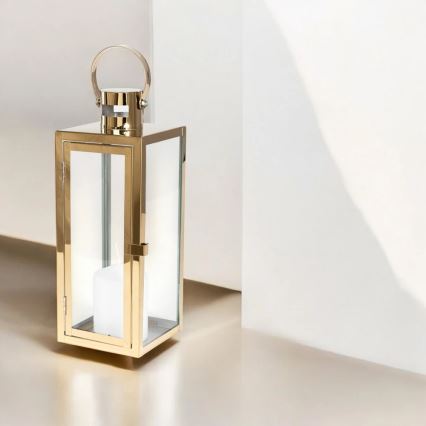 Lanterne décorative TOWER 29 cm dorée