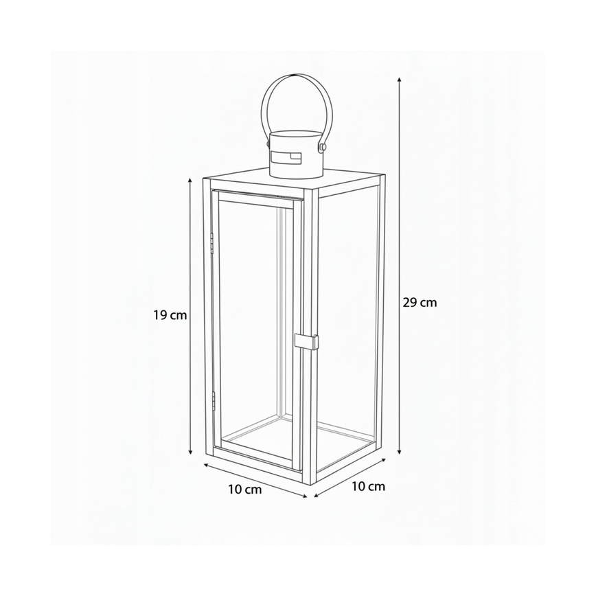 Lanterne décorative TOWER 29 cm, noire