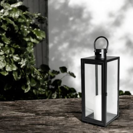 Lanterne décorative TOWER 49 cm noire