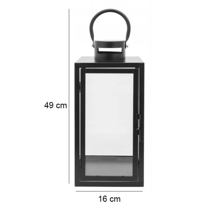 Lanterne décorative TOWER 49 cm noire