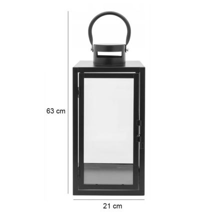 Lanterne décorative TOWER 63 cm noire