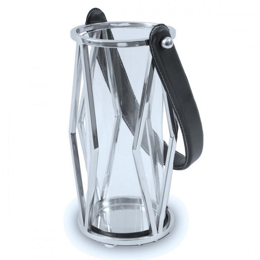 Lanterne FRAGIL 26 cm chrome brillant/noir