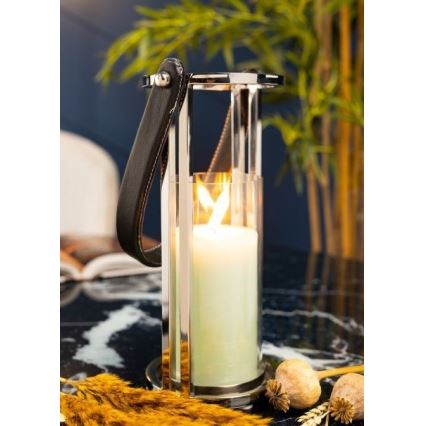 Lanterne LAMPION 30 cm chrome brillant/noir