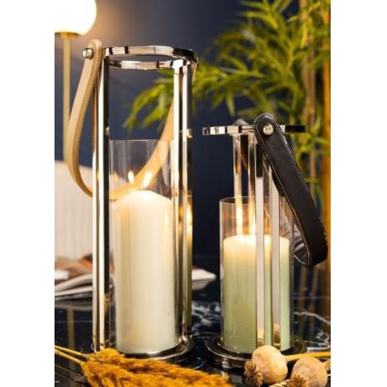 Lanterne LAMPION 30 cm chrome brillant/noir