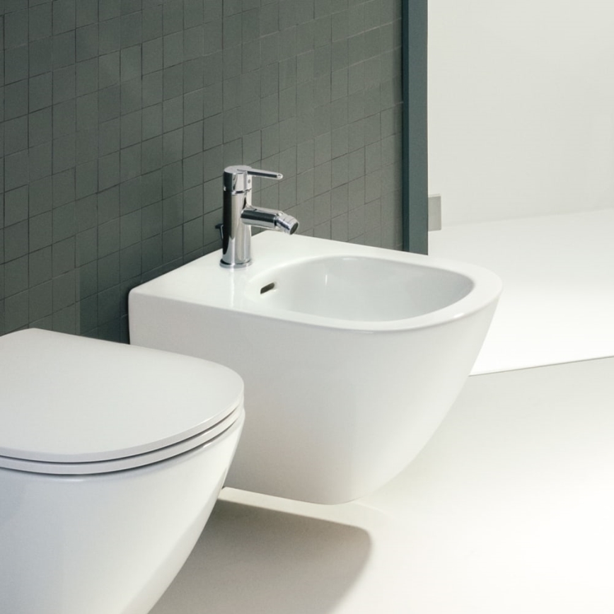 LAUFEN H3410810041141 - Bidet kraan + afval met overloop LUA glanzend chroom