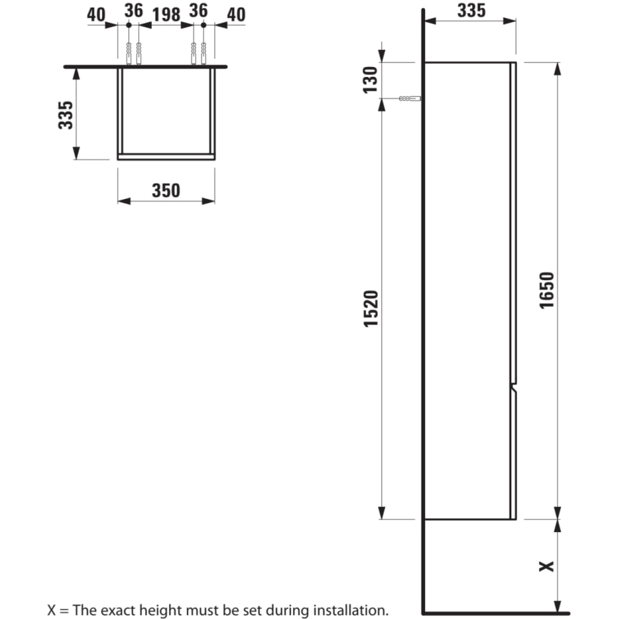 LAUFEN H4831220954791 - Badkamerkast PRO 165 cm eiken