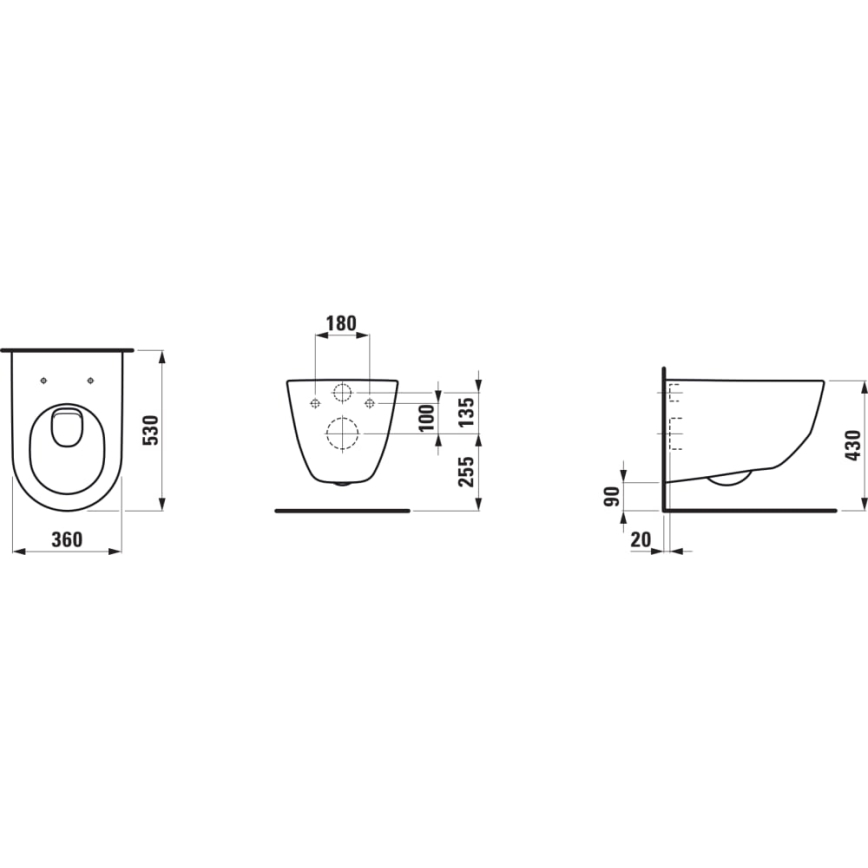LAUFEN H8209560000001 - Hangend toilet PRO keramiek/wit