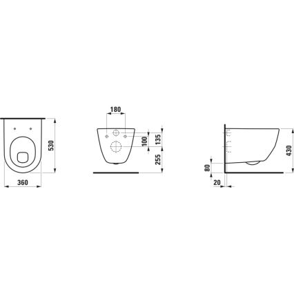 LAUFEN H8209590000001 - Wandtoilet PRO keramiek/wit