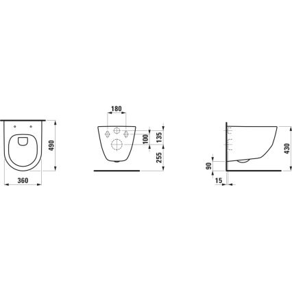 LAUFEN H8209650000001 - Wandtoilet PRO keramiek/wit