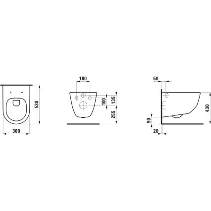 LAUFEN H8209664000001 - Hangend toilet PRO keramiek/wit