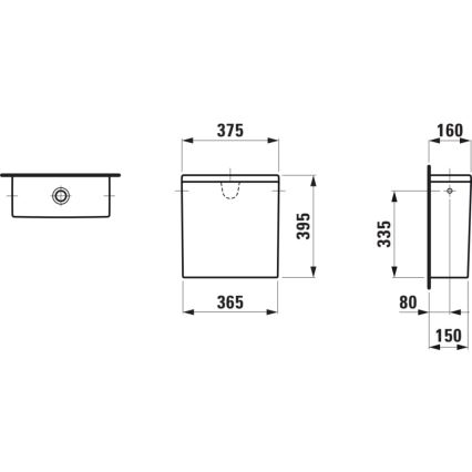 LAUFEN H8299520009721 - PRO spoelreservoir met zijaansluiting, keramiek/wit