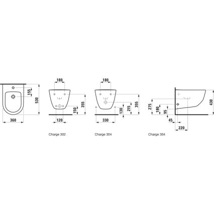 LAUFEN H8309520003021 - Hangend bidet PRO keramiek/wit
