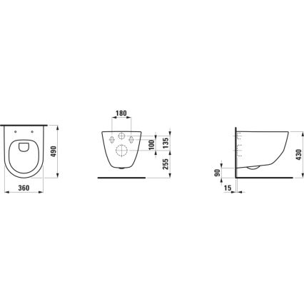 LAUFEN H8669550000001 - Wandcloset PRO keramiek/wit + toiletzitting SoftClose PRO Duroplast/wit