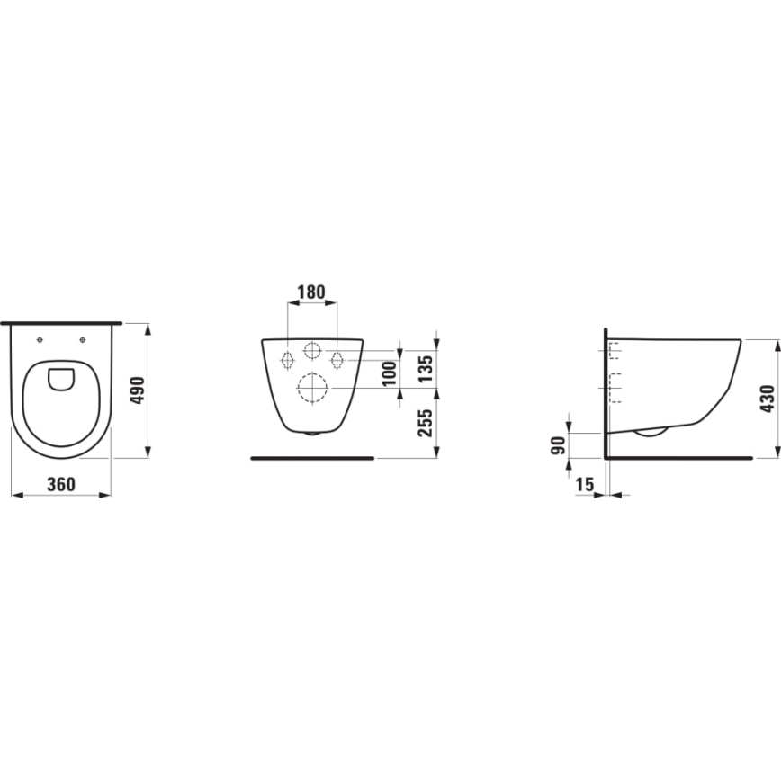 LAUFEN H8669550000001 - WC suspendu PRO céramique/blanc + abattant WC SoftClose PRO Duroplast/blanc