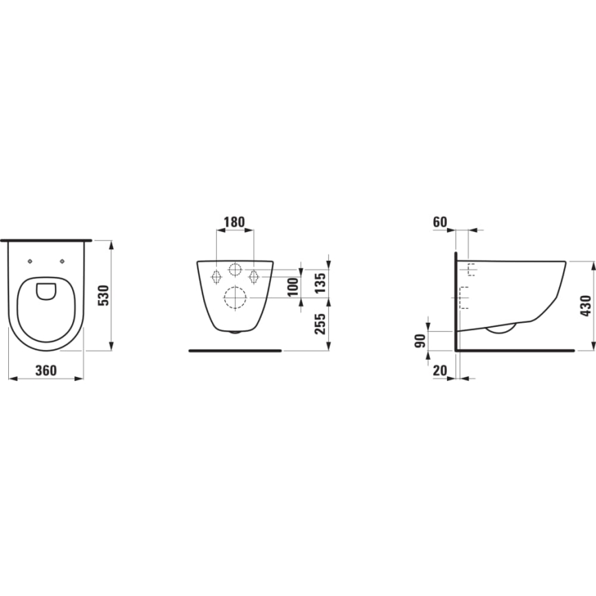 LAUFEN H8669570000001 - WC suspendu PRO en céramique/blanc + abattant SoftClose PRO en duroplast/blanc