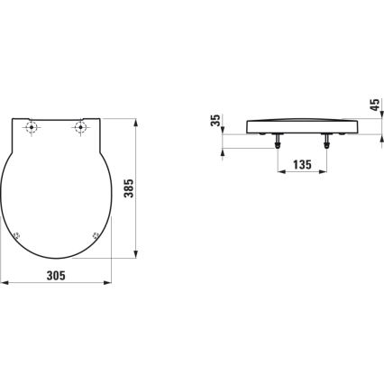 LAUFEN H8942820200001 - Afdekplaat voor urinoir SoftClose VAL in duroplast, glanzend zwart