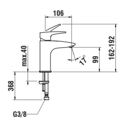 LAUFEN HF500702100000 - Wastafelmengkraan LAURIN 16,2 cm glanzend chroom