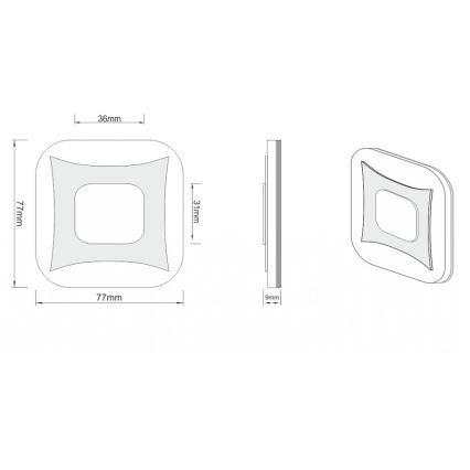 LDST SK-01-CB-BC8 - Luminaire d'escalier LED DUO 8xLED/1,2W/230V noir brillant