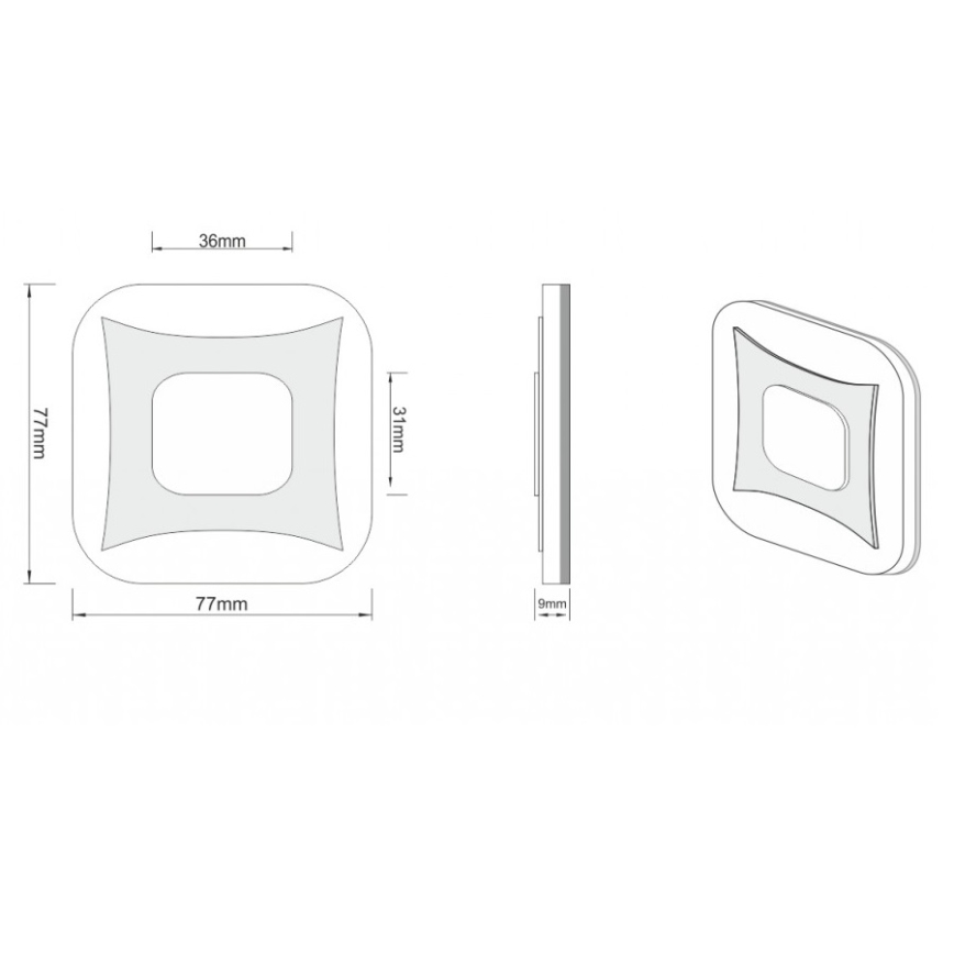 LDST SK-01-SC-BC8 - Luminaire d'escalier LED SHOCK 8xLED/1,2W/230V mat noir