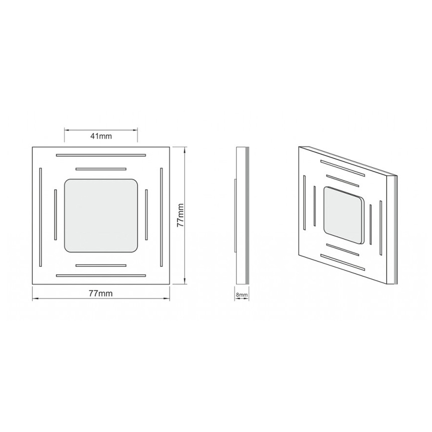LDST SP-01-SS-BC8 - Trappenhuisverlichting SPACE 8xLED/1,2W/230V