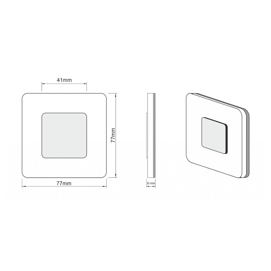 LDST SW-01-SC-BC8 - Trappenhuisverlichting SWIFT 8xLED/1,2W/230V