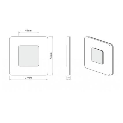 LDST SW-01-SC-BZ8 - Luminaire d'escalier LED SWIFT 8xLED/1,2W/230V mat noir