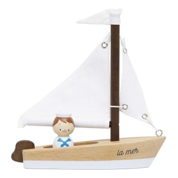 Le Toy Van - Houten zeilboot met kapitein beuken