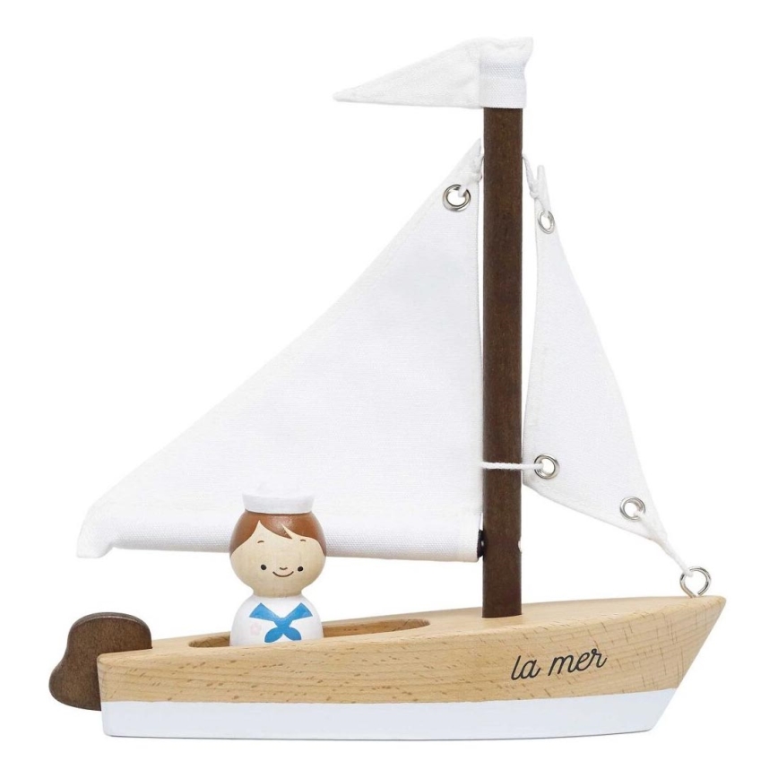 Le Toy Van - Houten zeilboot met kapitein beuken