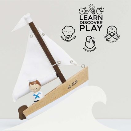 Le Toy Van - Houten zeilboot met kapitein beuken