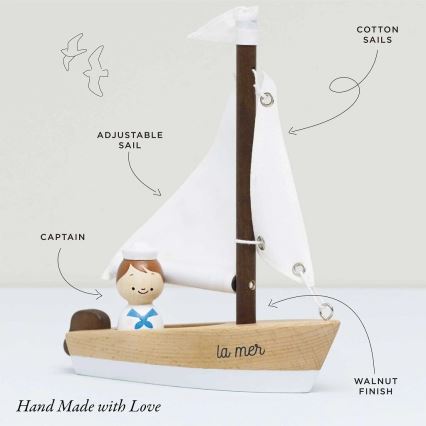 Le Toy Van - Houten zeilboot met kapitein beuken