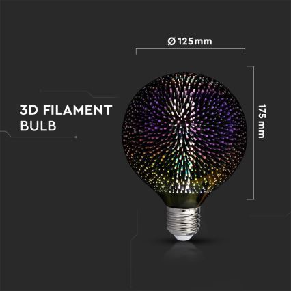 LED 3D Lamp FILAMENT G125 E27/4W/230V 3000K