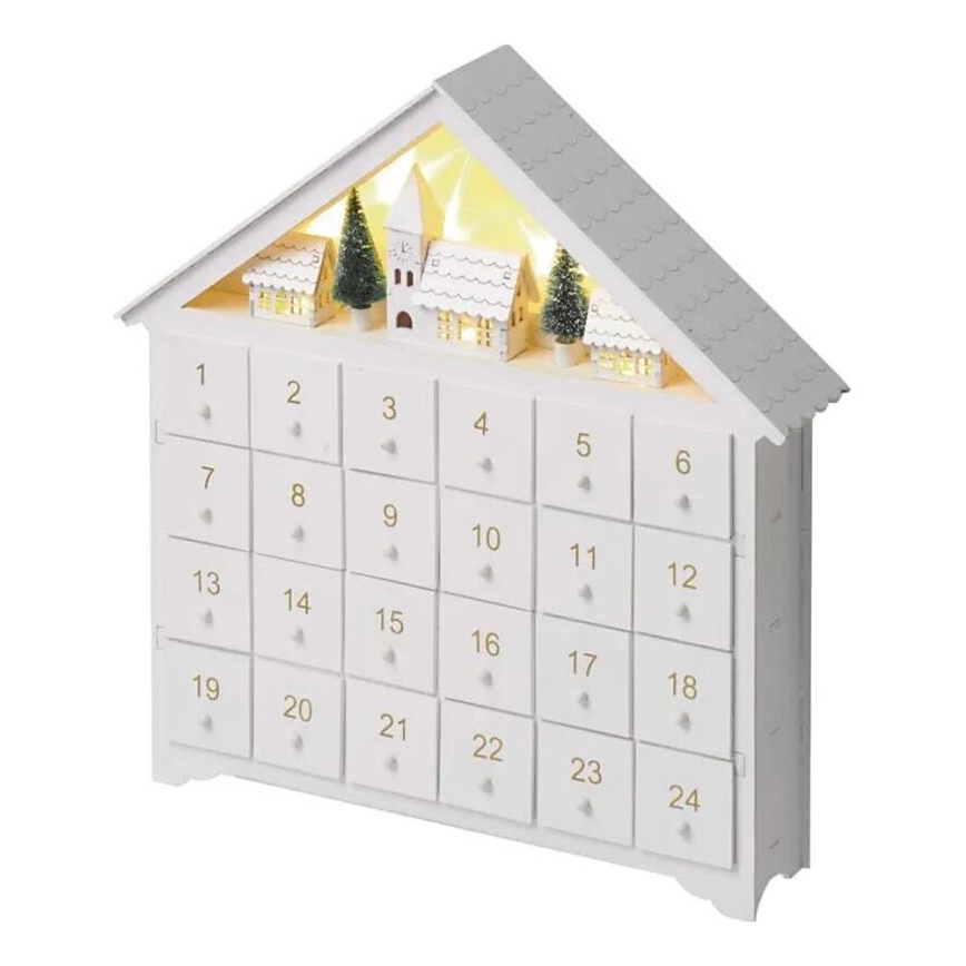 LED adventskalender 8xLED/2xAA wit